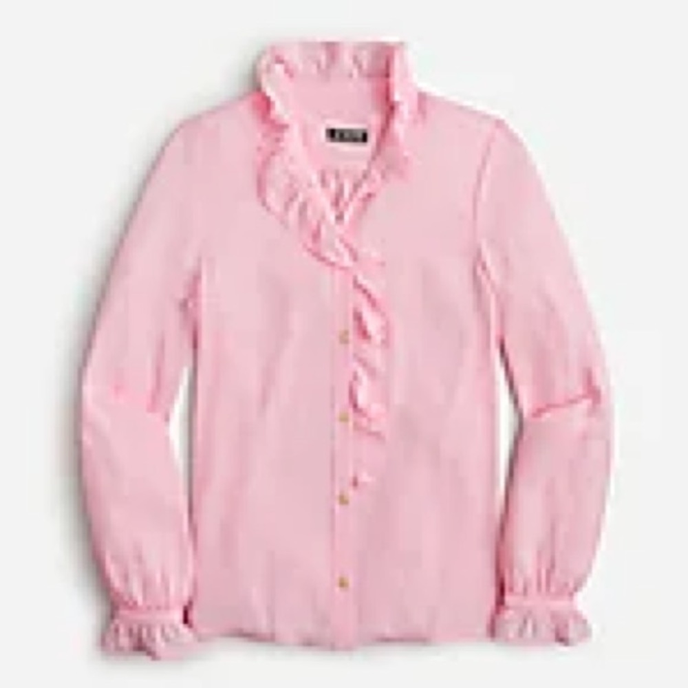 J.Crew Drapey cottage ruffle top blouse BP573